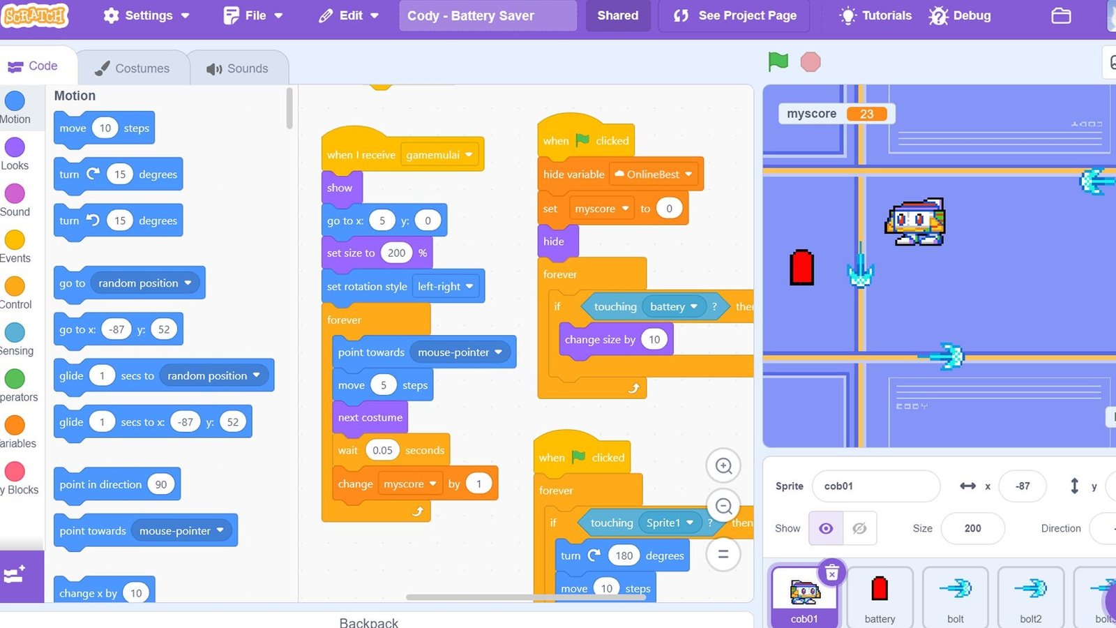 Cuplikan Cobot Battery Frenzy karya Cody's App Academy
